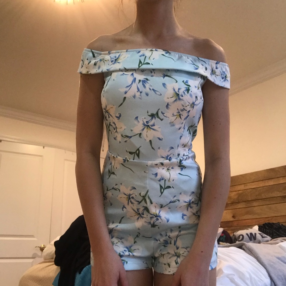 Boutique Light Blue Romper